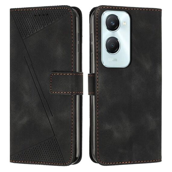 Custodia per telefono in pelle Dream Triangle per vivo Y03 / Y18 / Y18e con cordino (nero)