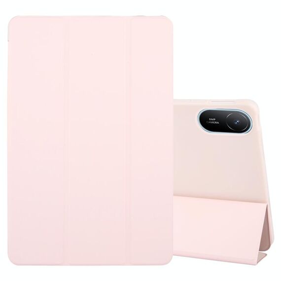 Custodia per tablet ripiegabile in pelle siliconica per Huawei MatePad SE 11 2024 (rosa)
