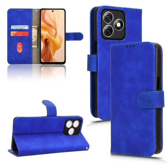 Custodia per telefono in pelle con vibrazione magnetica Ultra Skin Feel per Ulefone Note 18 (blu)