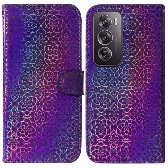 Per OPPO Reno12 Pro 5G Custodia per telefono in pelle con fibbia magnetica colorata globale (viola)