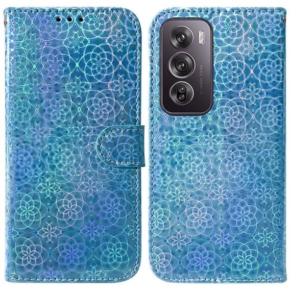 Per OPPO Reno12 Pro 5G Custodia per telefono in pelle con fibbia magnetica colorata globale (blu)