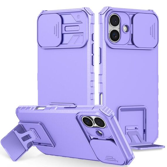 Custodia per telefono scorrevole Camshield con supporto stereoscopico per iPhone 16 (viola)