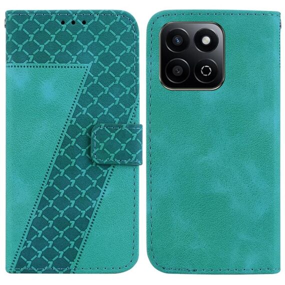 Custodia per telefono in pelle goffrata a forma di sette per Honor Play 60 Plus (verde)