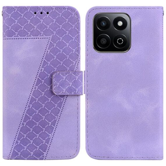 Custodia per telefono in pelle goffrata a forma di sette per Honor Play 60 Plus (viola)