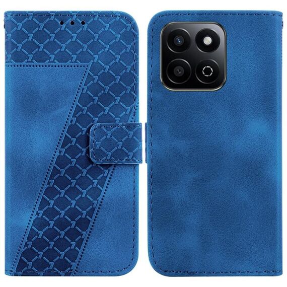 Custodia per telefono in pelle goffrata a forma di sette per Honor Play 60 Plus (blu)