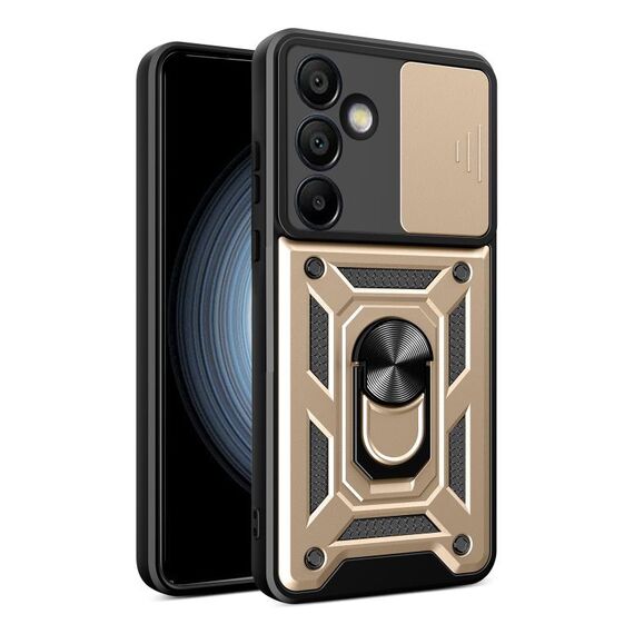 Per Samsung Galaxy S24 FE 5G Cover per fotocamera scorrevole Design TPU + Custodia per PC (Oro)