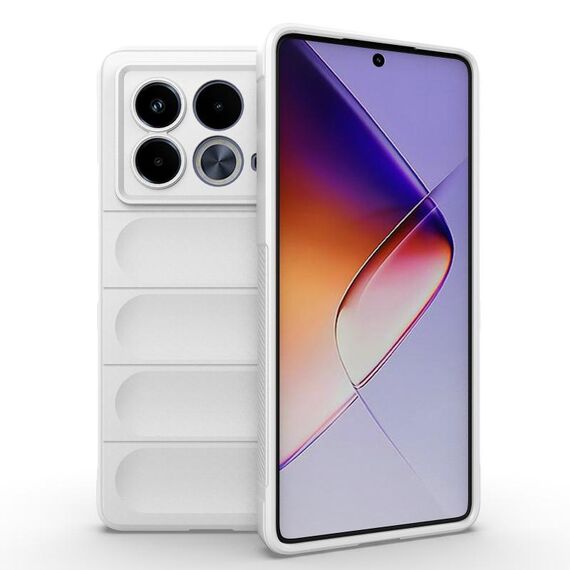 Per Infinix Note 40 5G India Magic Shield TPU + custodia per telefono in flanella (bianca)
