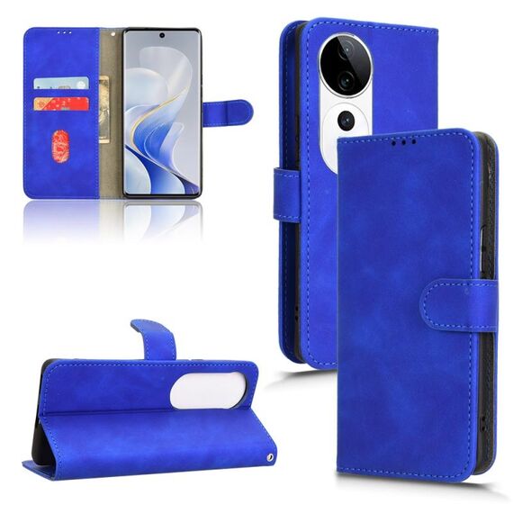 Per vivo S19 Pro / V40 Custodia per telefono in pelle con vibrazione magnetica Skin Feel (blu)
