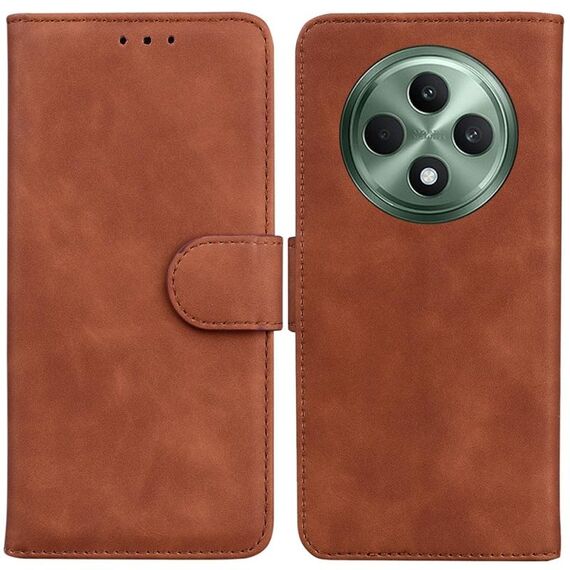 Per OPPO Reno12 F 5G Custodia in pelle Flip Skin Feel Pure Color (marrone)