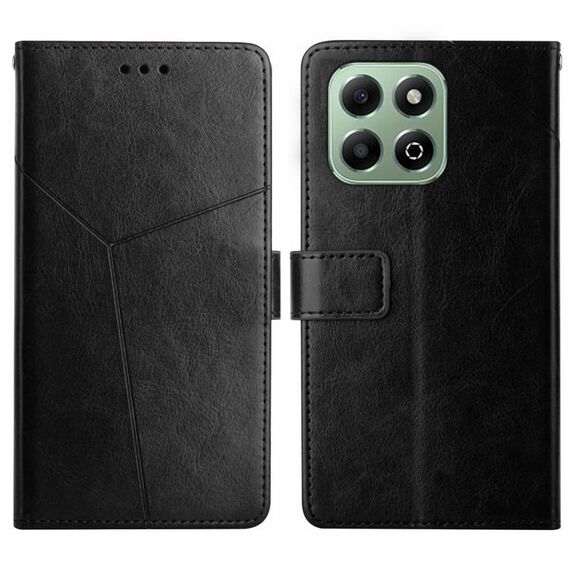 Custodia per telefono in pelle a forma di Y per Honor X6b (nera)