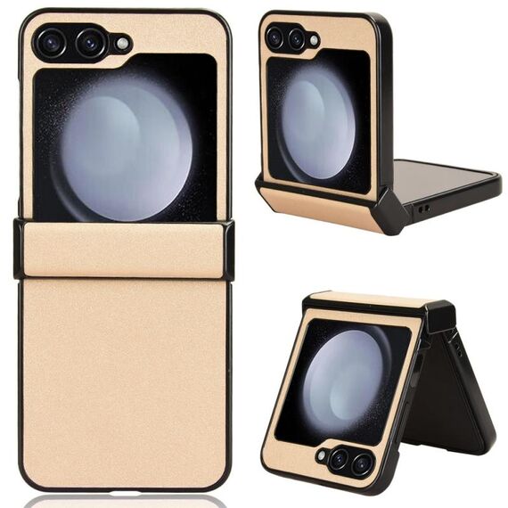 Per Samsung Galaxy Z Flip6 Custodia per telefono con texture Sandskin (oro)