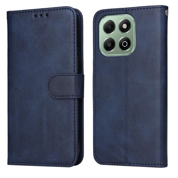 Custodia per cellulare in pelle flip classica con texture di vitello per Honor X6b (blu)