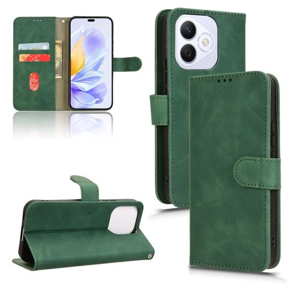 Custodia per telefono in pelle magnetica con chiusura magnetica per Honor X60i 5G (verde)