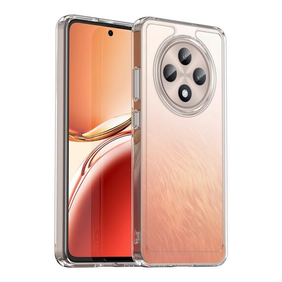 Per OPPO Reno12 F 4G Custodia per telefono in TPU ibrida acrilica serie colorata (trasparente)
