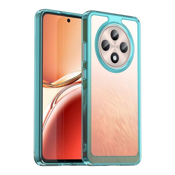 Per OPPO Reno12 F 4G Custodia per telefono in TPU ibrida acrilica serie colorata (blu trasparente)