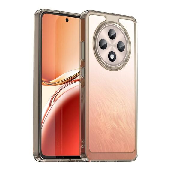 Per OPPO Reno12 F 5G Custodia per telefono in TPU ibrida acrilica serie colorata (grigio trasparente)