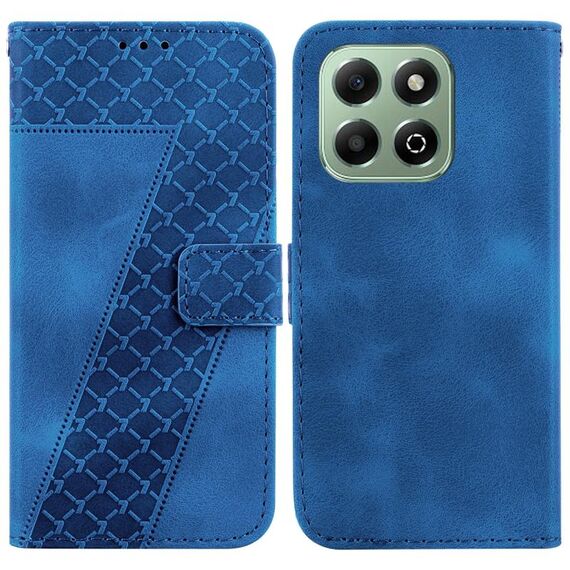 Custodia per telefono in pelle goffrata a forma di sette per Honor X6b (blu)