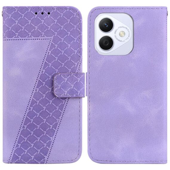 Custodia per telefono in pelle goffrata a forma di sette per Honor X60i (viola)