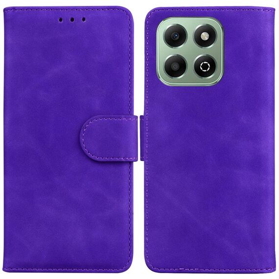 Custodia per telefono in pelle flip color puro per Honor X6b (viola)