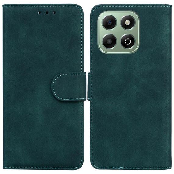 Custodia per telefono in pelle Flip Skin Feel Pure Color per Honor X6b (verde)