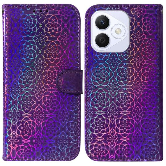 Per Honor X60i Custodia per telefono in pelle con fibbia magnetica colorata (viola)