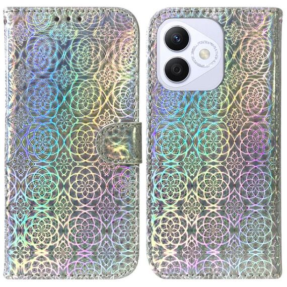 Custodia per cellulare in pelle colorata con fibbia magnetica per Honor X60i (argento)