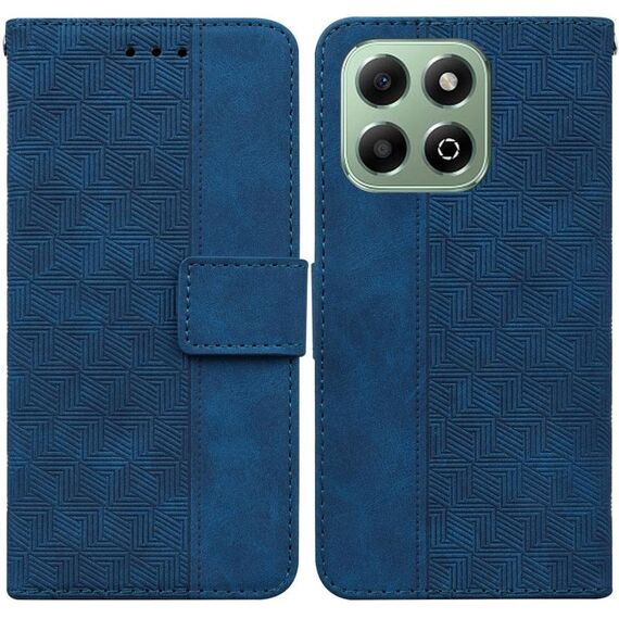 Custodia per telefono in pelle goffrata geometrica per Honor X6b (blu)