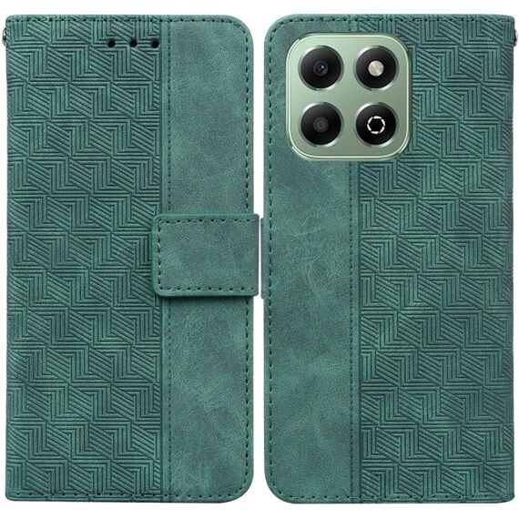Custodia per telefono in pelle goffrata geometrica per Honor X6b (verde)