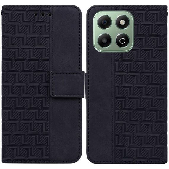 Custodia per telefono in pelle goffrata geometrica per Honor X6b (nera)