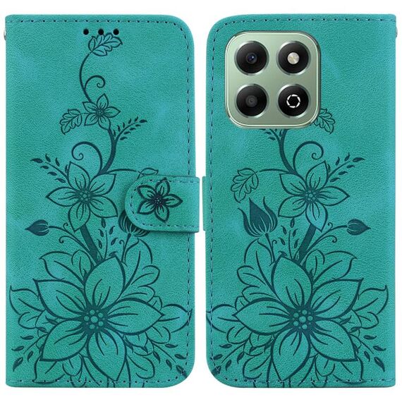 Custodia per telefono in pelle goffrata Lily per Honor X6b (verde)