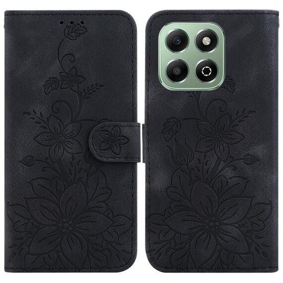 Custodia per telefono in pelle goffrata Lily per Honor X6b (nera)