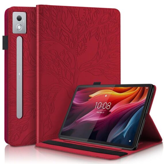 Custodia per tablet in pelle con vibrazione orizzontale serie Life Tree per Lenovo Tab P12 / Xiaoxin Pad Pro 12.7 2025 (rosso)