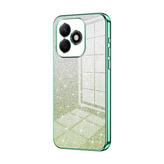 Custodia per telefono elettrolitica in polvere glitterata sfumata per Honor X60i (verde)