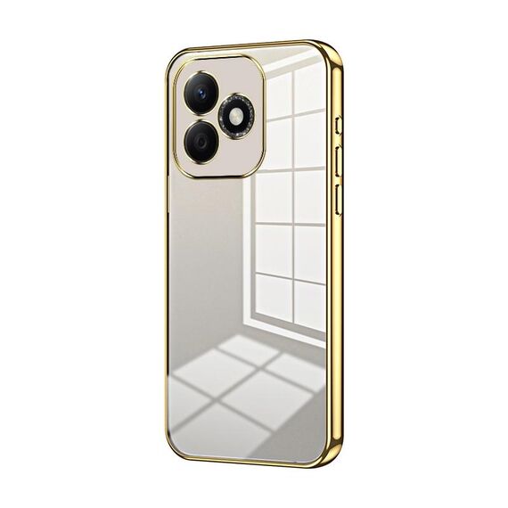 Per Honor X60i Custodia per telefono con foro sottile e placcatura trasparente (oro)