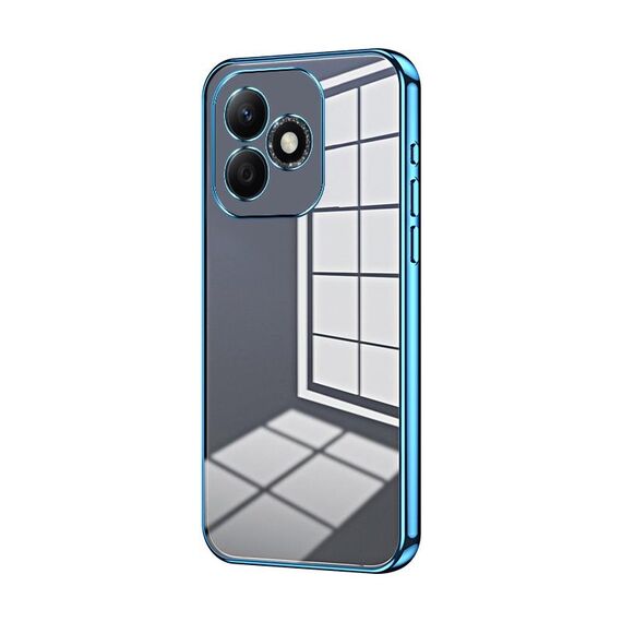 Per Honor X60i Custodia per telefono con foro sottile e placcatura trasparente (blu)