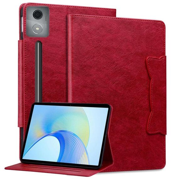 Per Lenovo Xiaoxin Pad Pro 12.7 2025 Custodia per tablet in pelle con fibbia a forma di gatto (rosso)