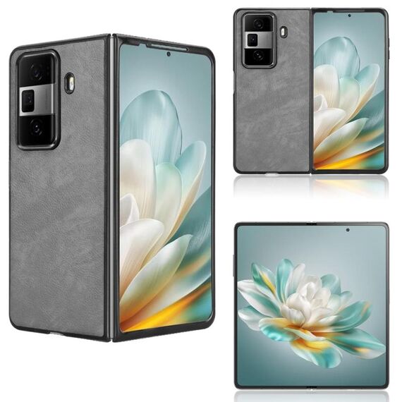 Custodia per telefono con cover posteriore in tessuto litchi per Honor Magic Vs3 (grigio)