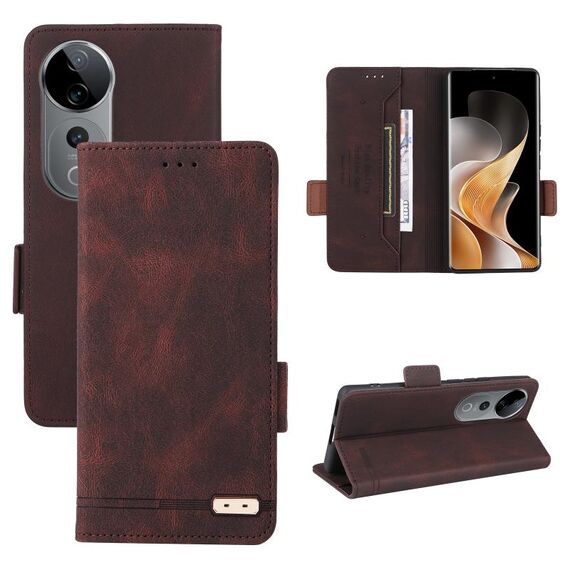 Per vivo S19 Pro Custodia in pelle con chiusura magnetica (marrone)