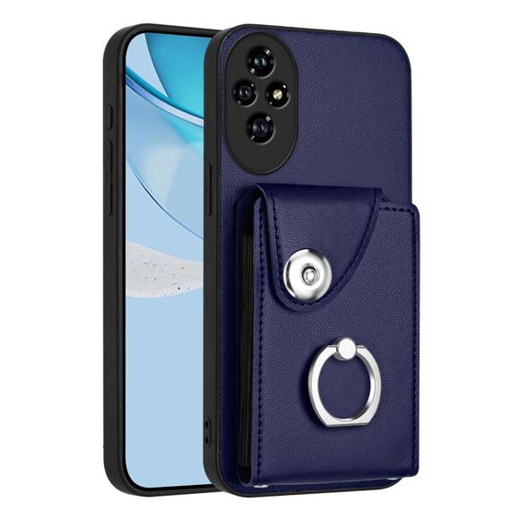 Per Honor 200 5G Organ Card Bag Ring Holder Custodia per telefono PU (blu)