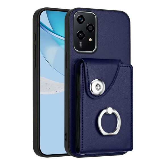 Per Honor 200 Lite 5G Global Organ Card Bag Ring Holder Custodia per telefono PU (blu)