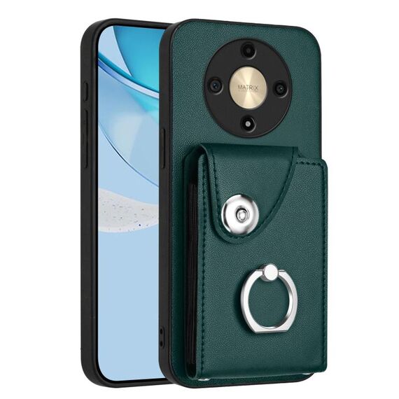 Per Honor X9b / Magic6 Lite Organ Card Bag Ring Holder Custodia per telefono PU (verde)