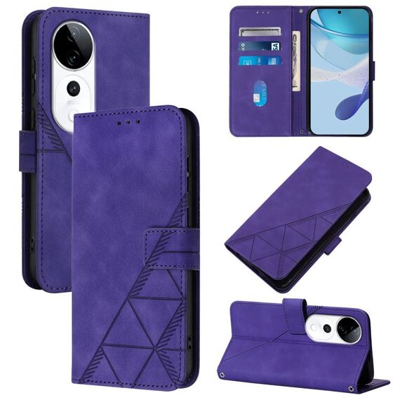 Per vivo S19 Pro Custodia a tracolla in pelle con stampa 3D (viola)