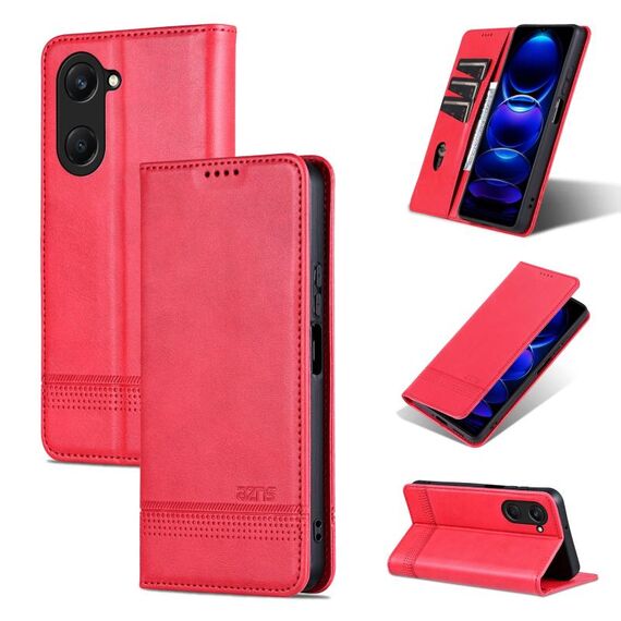 Per vivo Y18 / Y18s AZNS Custodia per telefono in pelle di vitello con texture magnetica (rosso)