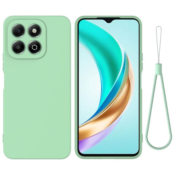 Per Honor X6b Custodia antiurto in silicone liquido di colore puro (verde)