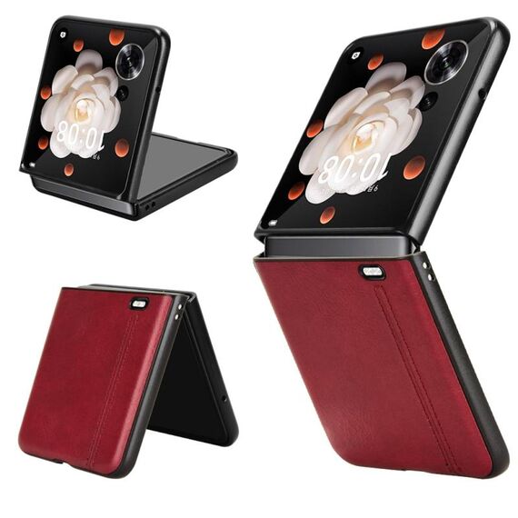 Custodia per telefono con motivo a mucca per Honor Magic V Flip (rosso)