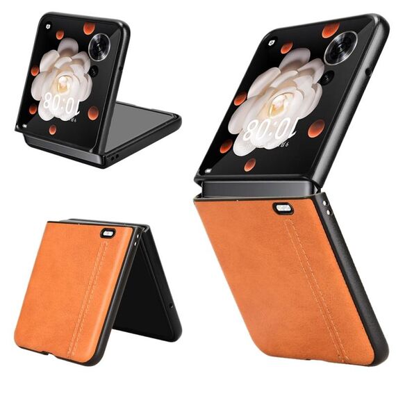 Custodia per telefono con motivo a mucca per Honor Magic V Flip (giallo)
