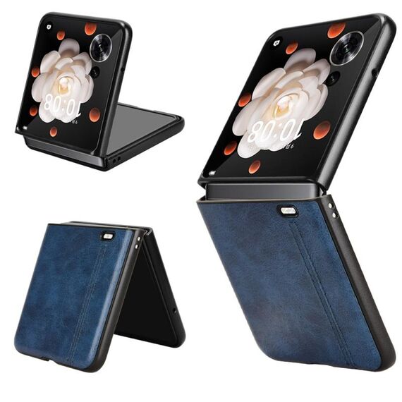 Custodia per telefono con motivo a mucca per Honor Magic V Flip (blu)
