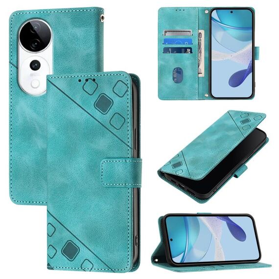 Per vivo S19 Pro Custodia in pelle goffrata Skin Feel (verde)