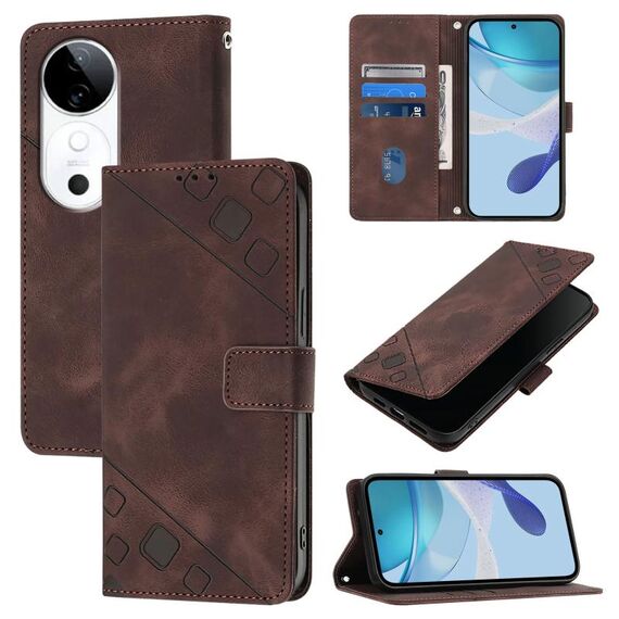 Per vivo S19 Custodia in pelle goffrata Skin Feel (marrone)
