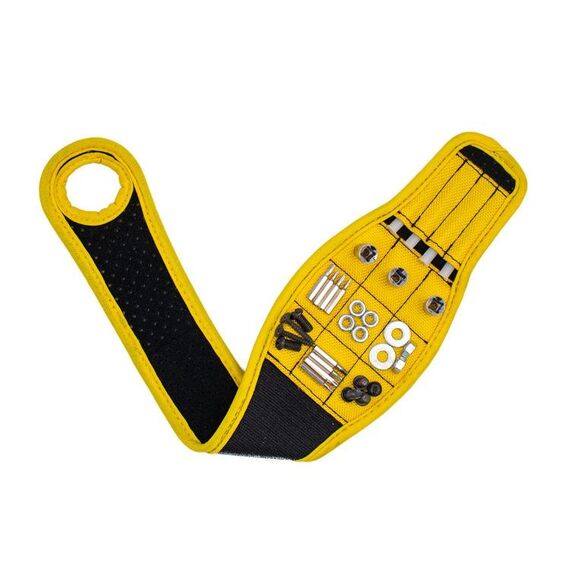 Cinghia portaoggetti magnetica per accessori in metallo con avvolgimento del pollice (gialla)